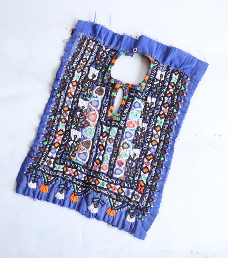 Vintage Jat Embroidery Yoke - Banjara embroidered patch - Wall hanging - Kusum