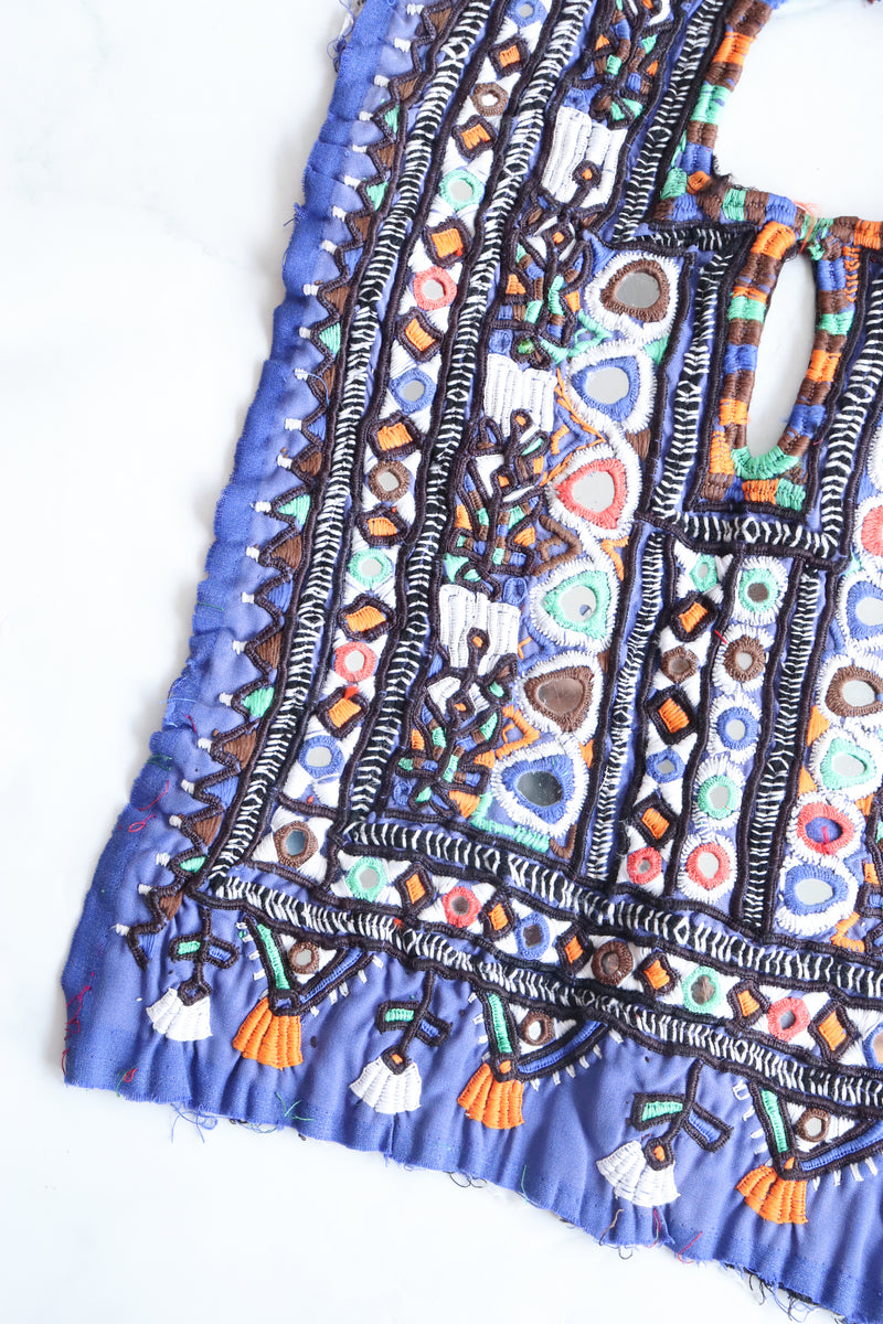 Vintage Jat Embroidery Yoke - Banjara embroidered patch - Wall hanging - Kusum