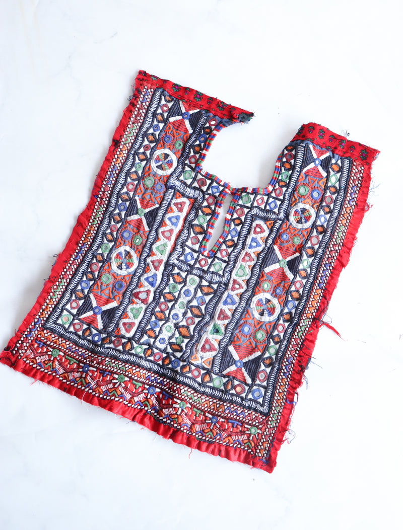 Vintage Jat Embroidery Yoke - Banjara embroidered patch - Wall hanging - Kamal