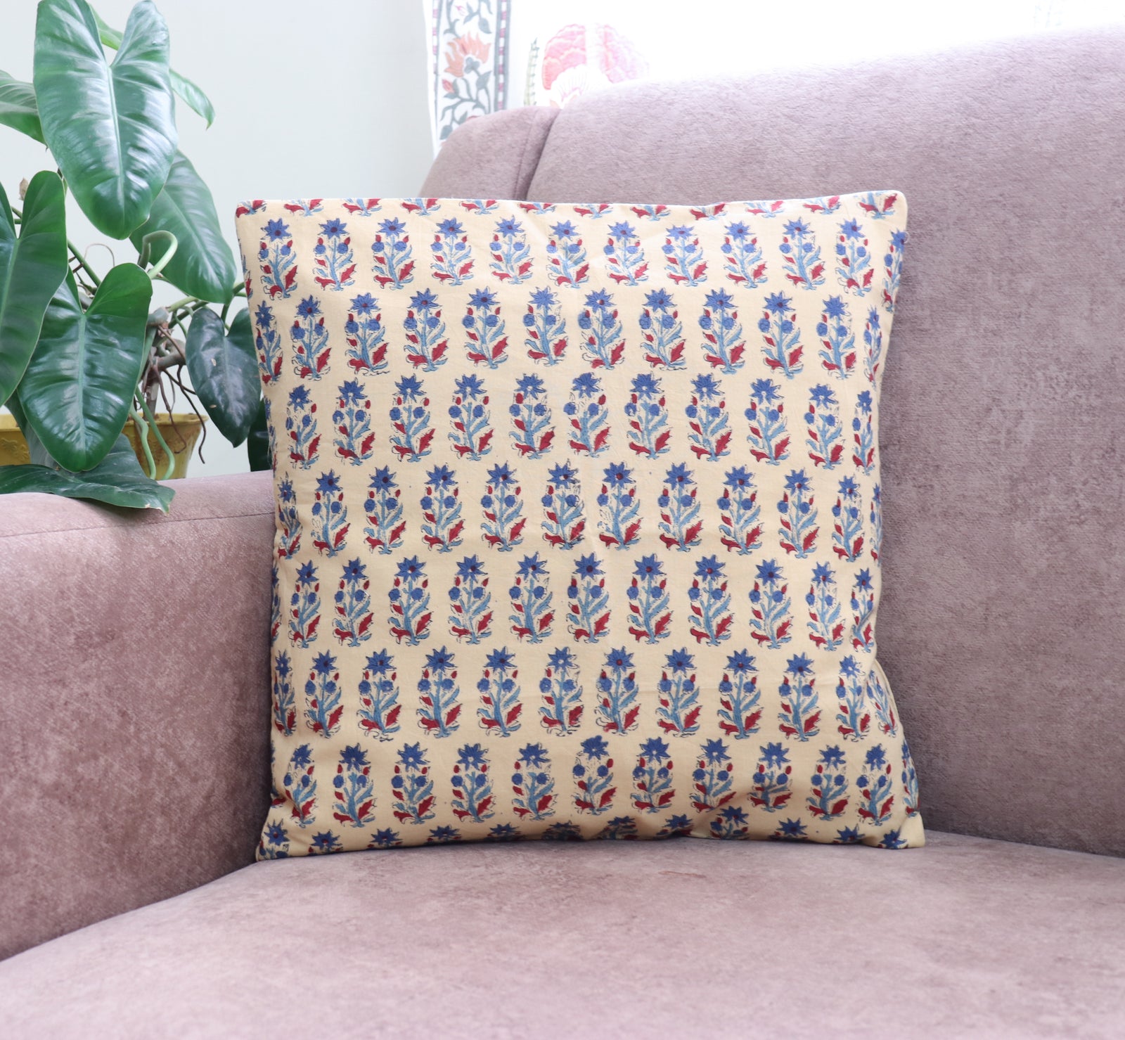 Vintage floral cushion cover from Kari by Kriti x Trumatter collaboration, 16x16 inches
