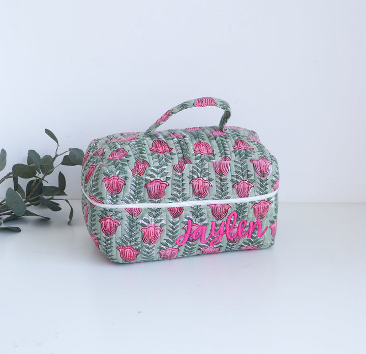 Personalized Block Print Vanity Case with Name