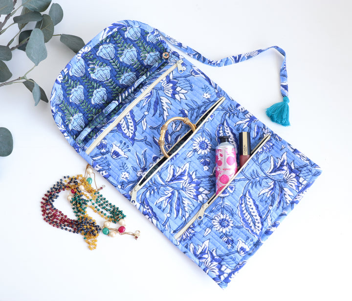 Travel Jewelry Pouch - Jewellery organizer - Blue