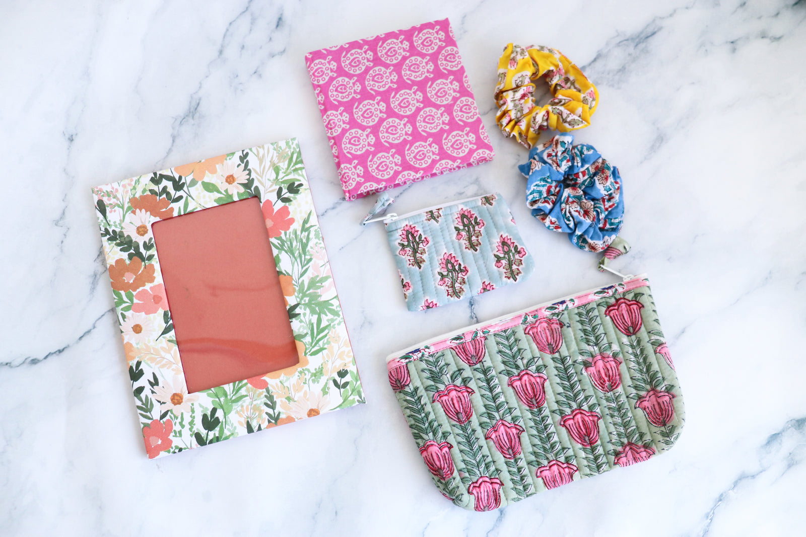 Sustainable eco-friendly gift hamper with handmade block print products by Kari by Kriti
