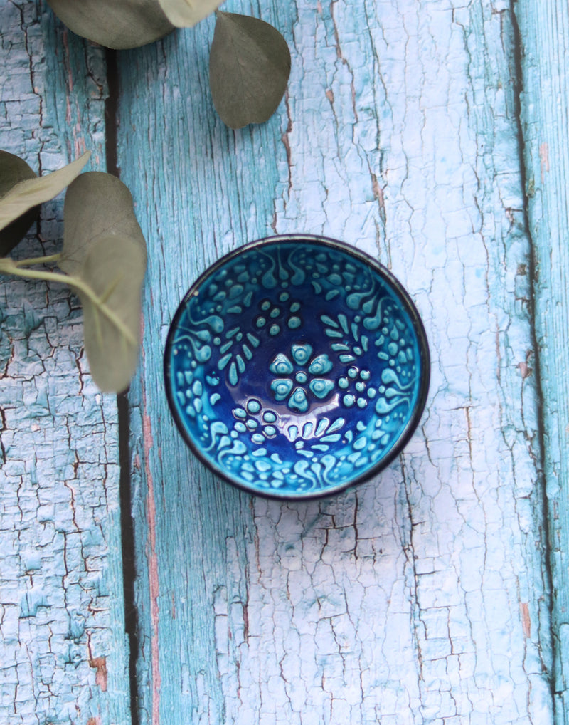 Dip bowls - Turkish Inzik pottery bowl - Handmade Turkey Ceramics - Eva
