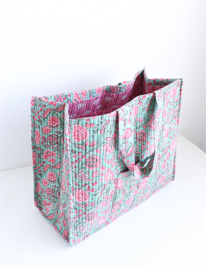 Personalized XL Shopping tote - Customised Oversized Tote Bag for Women - Green
