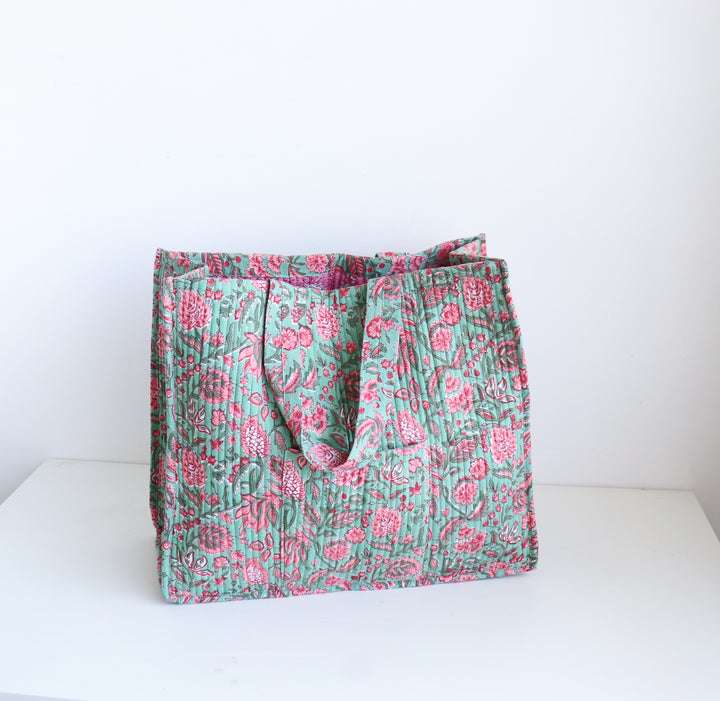 Personalized XL Shopping tote - Customised Oversized Tote Bag for Women - Green
