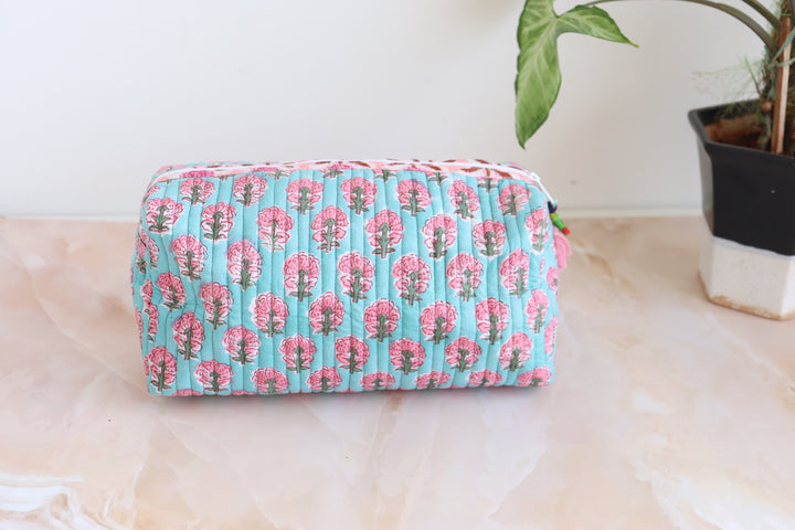 Large Cosmetic bag - Travel Make up bag - Turquoise