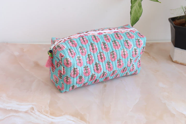 Large Cosmetic bag - Travel Make up bag - Turquoise