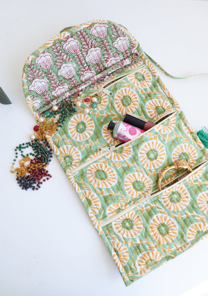Travel Jewelry Pouch - Jewellery organizer - Light Green
