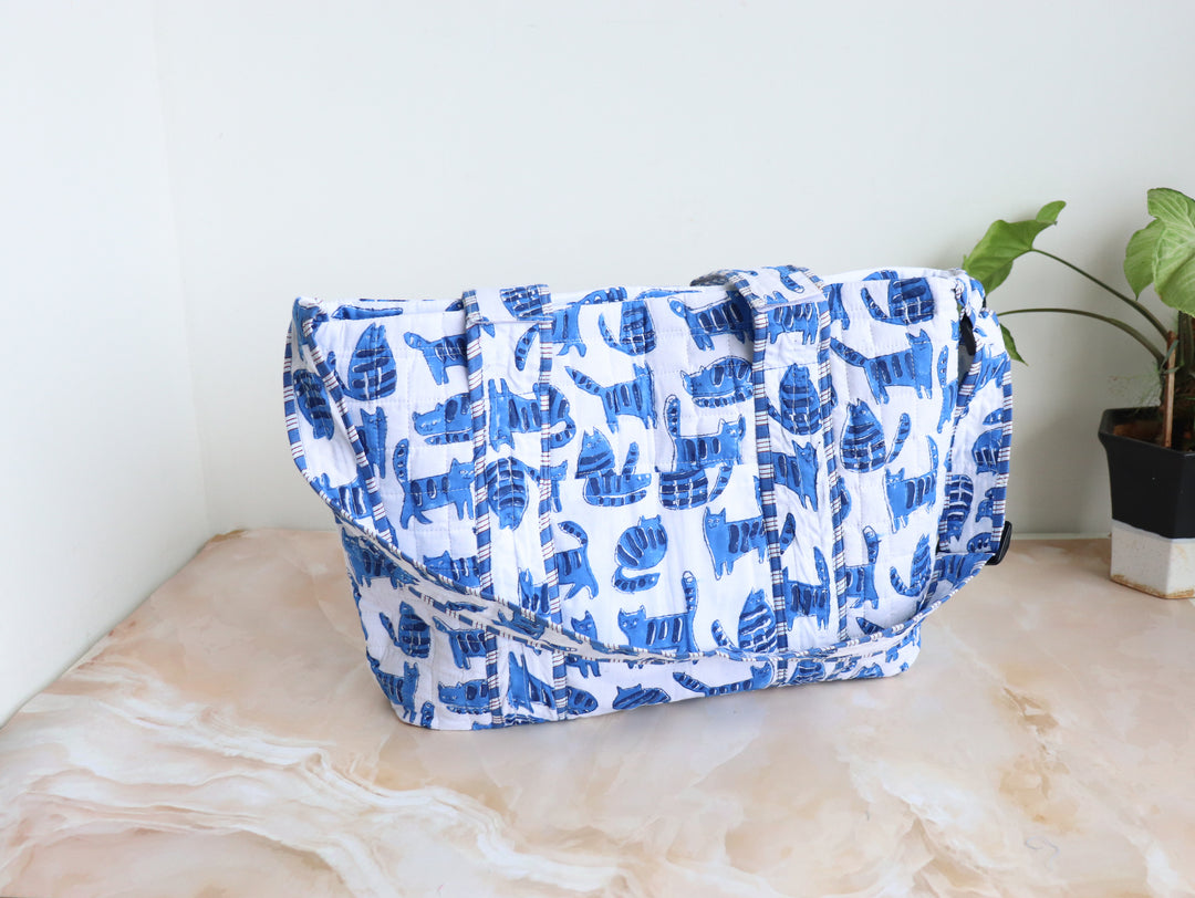 Personalized baby diaper bags - Stroller friendly diaper bag - Blue Cats