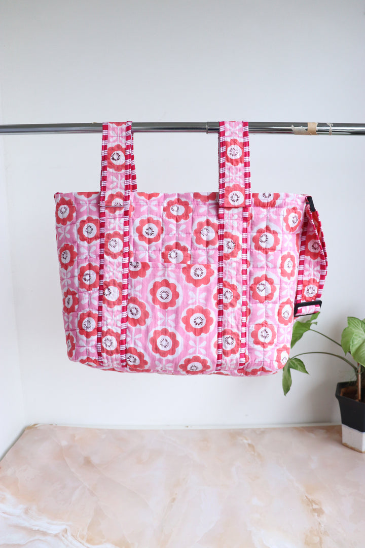Personalized baby diaper bags - Stroller friendly diaper bag - Pink flowers