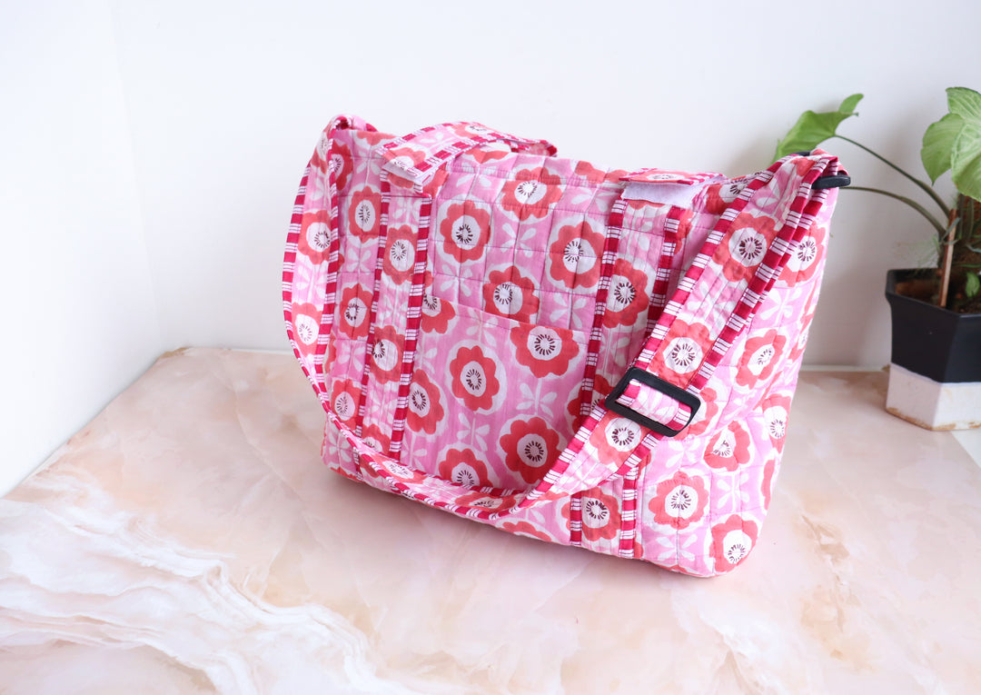 Personalized baby diaper bags - Stroller friendly diaper bag - Pink flowers