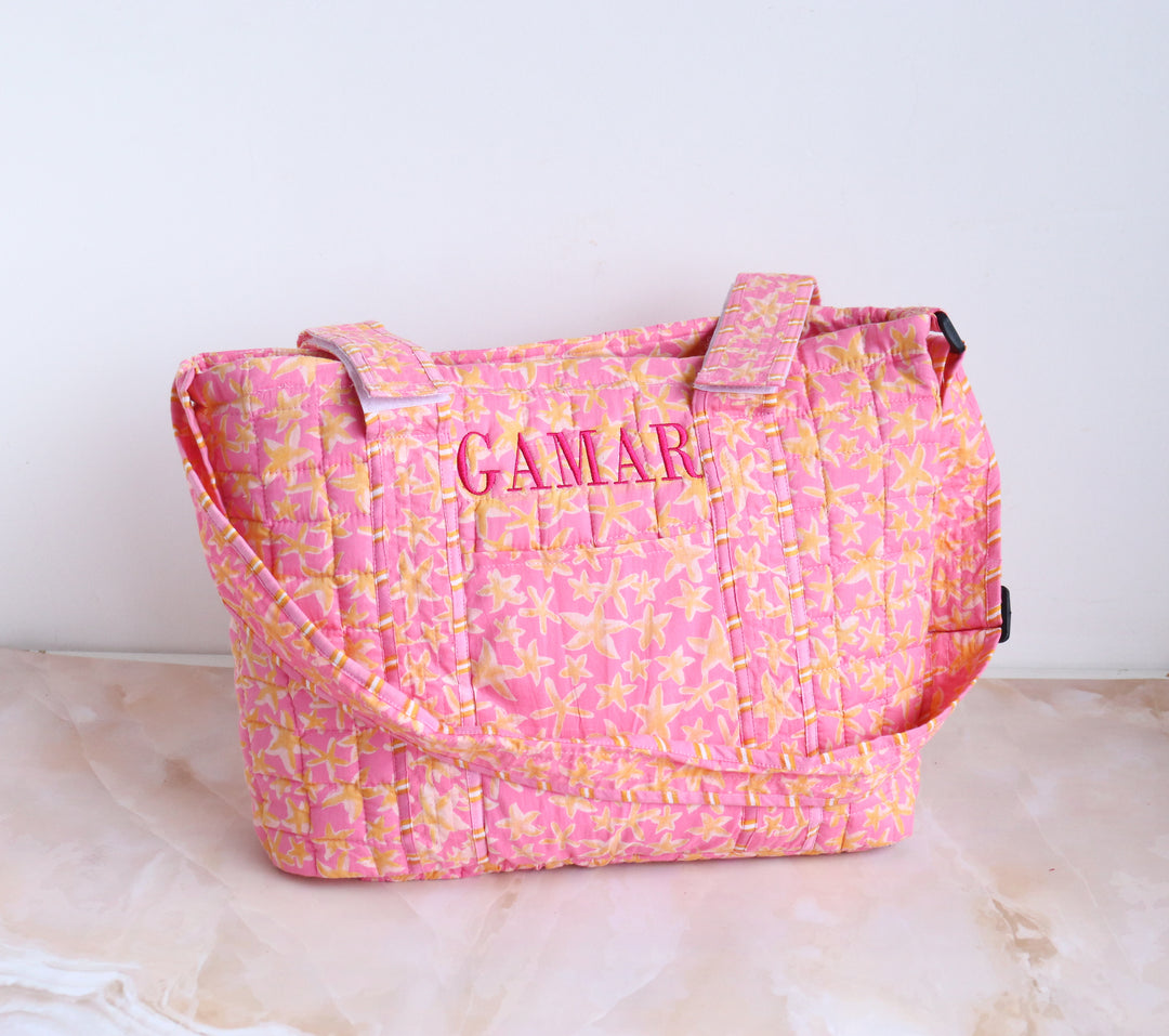 Personalized baby diaper bags - Stroller friendly diaper bag - Pink flowers