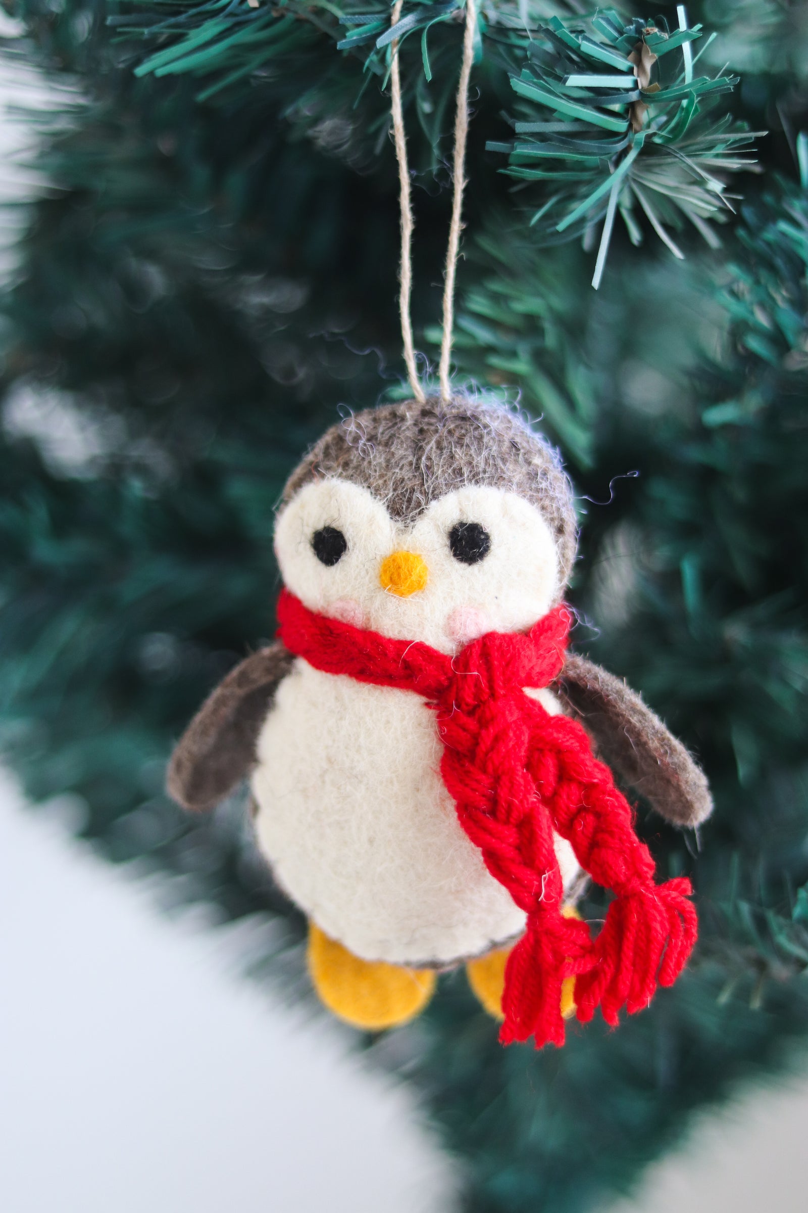 Handcrafted Christmas Tree Ornaments - Handcrafted Christmas Decorations - Ms. Fluffles the Penguin by Kari by Kriti