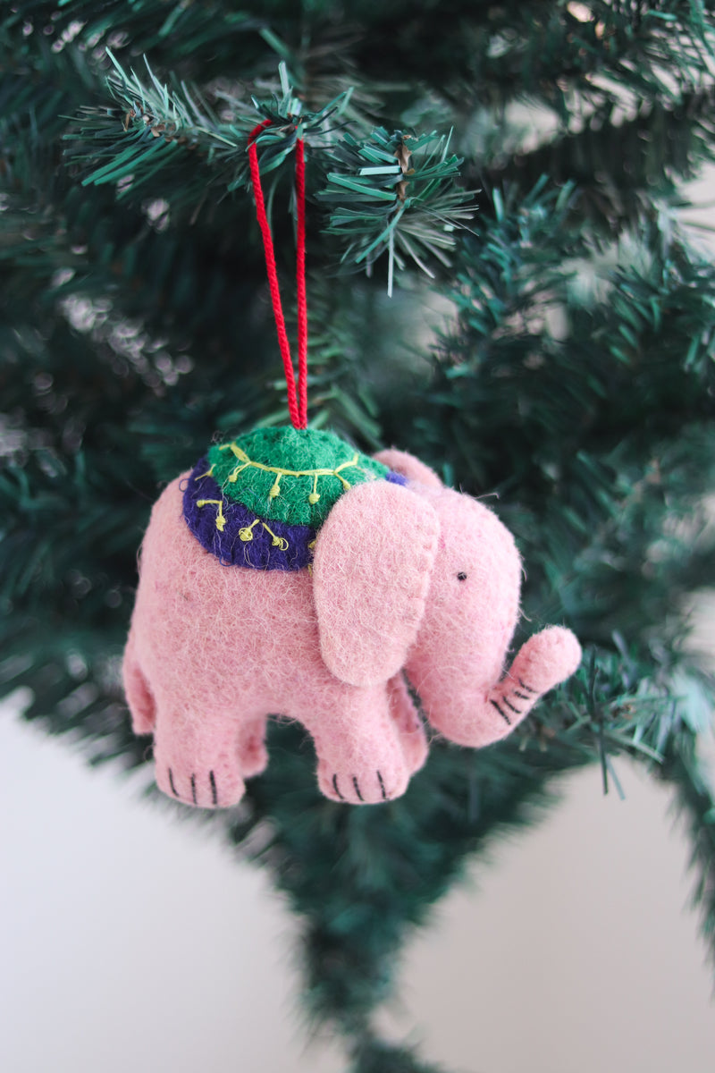 Handcrafted Christmas Tree Ornaments - Handcrafted Christmas Decorations - Cotton Candy the Elephant