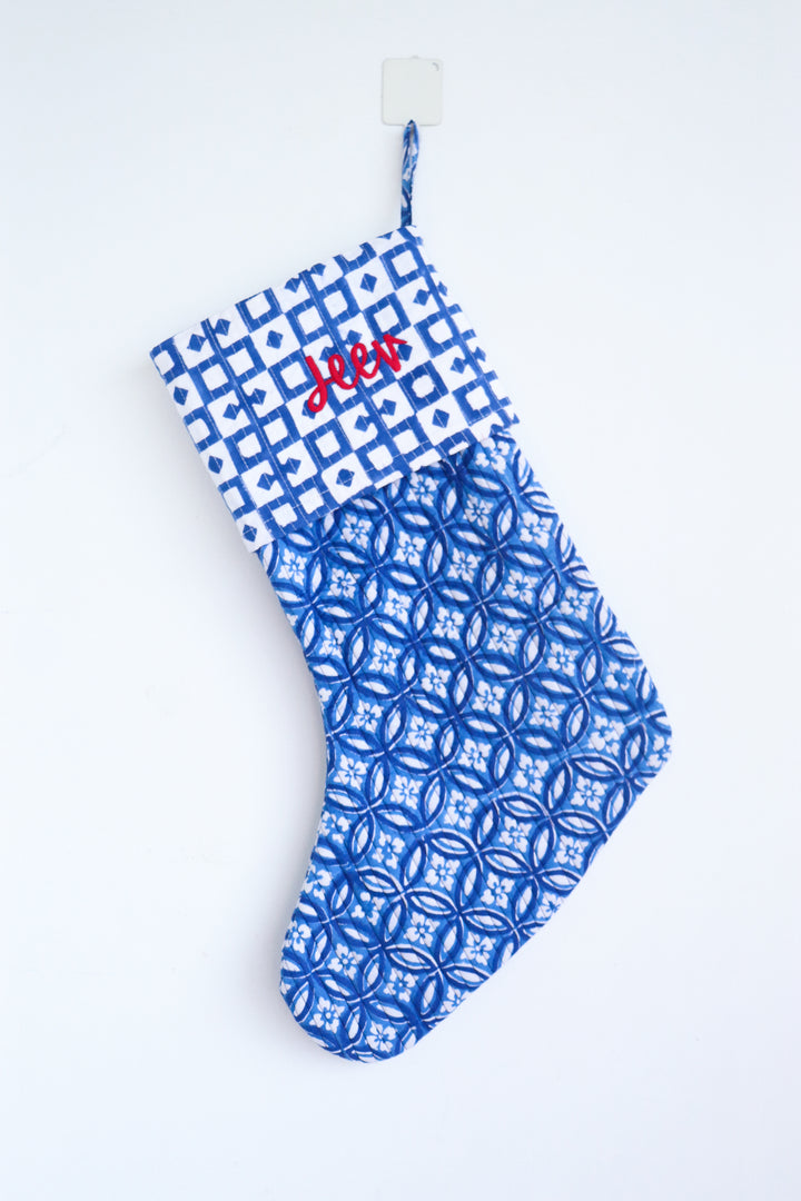 Personalized Large Block print Christmas stockings - Custom Christmas stockings