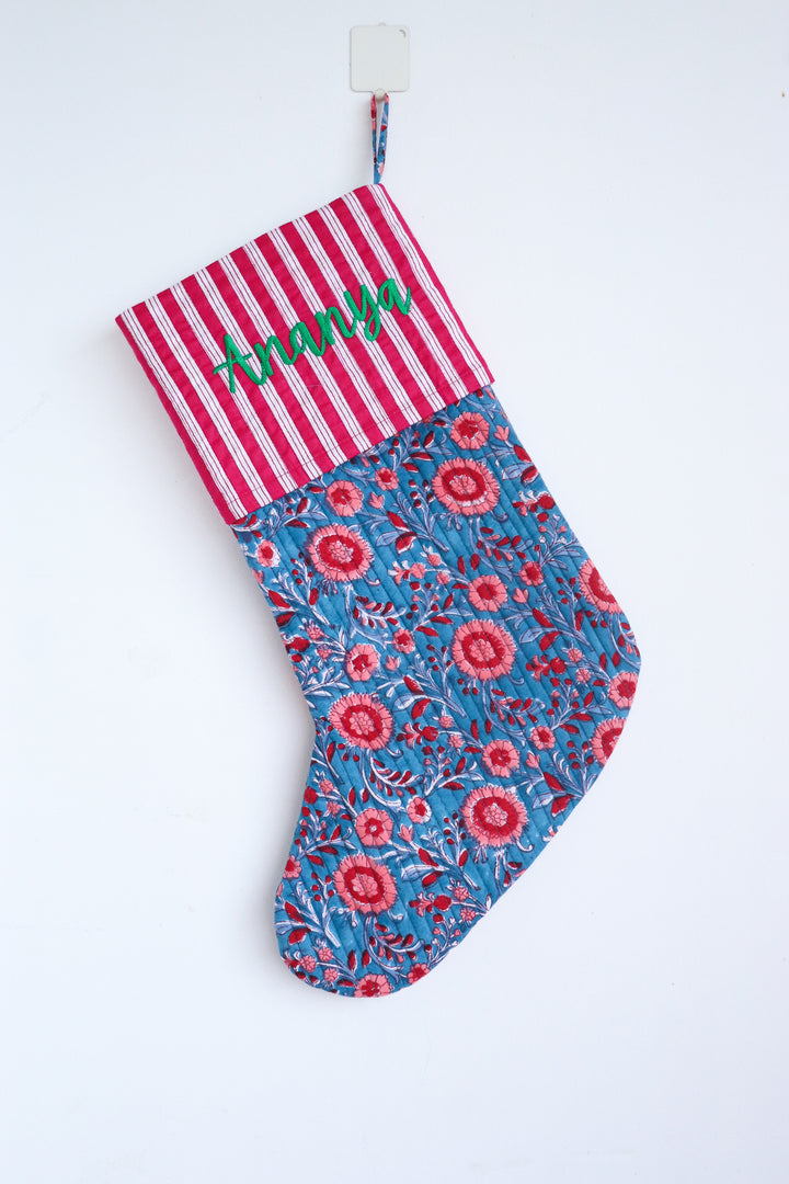 Personalized Large Block print Christmas stockings - Custom Christmas stockings