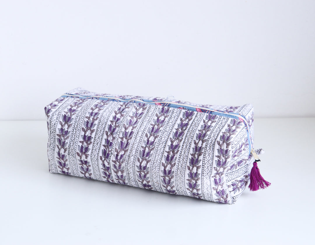 Hair tools organizer kit - XL Cosmetic bag - Block print Dyson Air wrap organizer bag - Grey