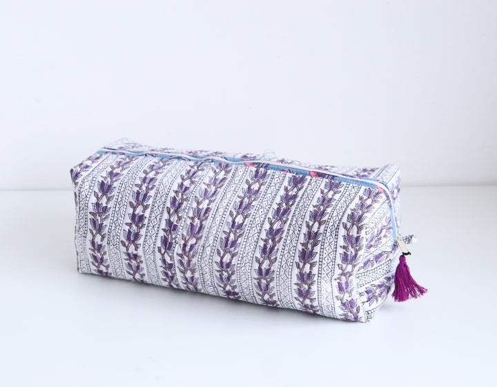 Hair tools organizer kit - XL Cosmetic bag - Block print Dyson Air wrap organizer bag - Grey
