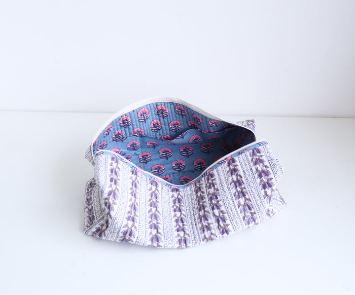 Hair tools organizer kit - XL Cosmetic bag - Block print Dyson Air wrap organizer bag - Grey