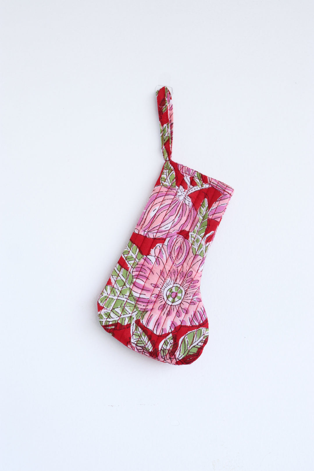 Mini Christmas stocking - Quilted Christmas Hanging Decoration - Sparkle