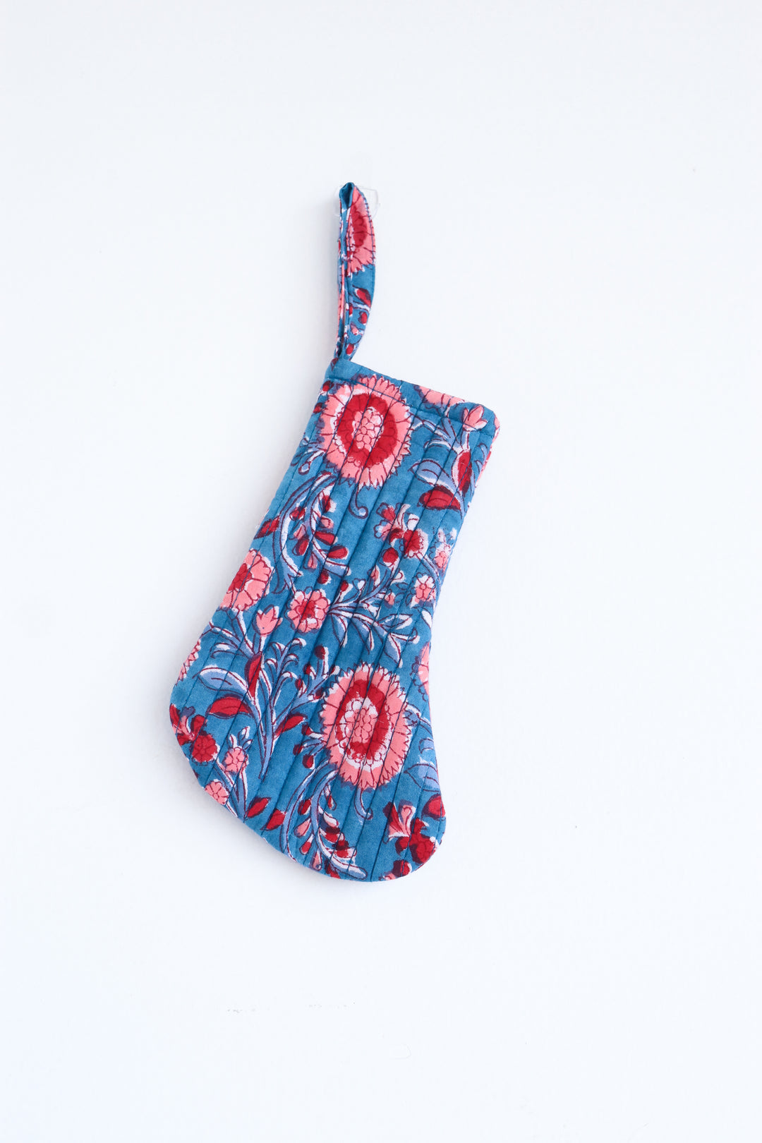 Mini Christmas stocking - Quilted Christmas Hanging Decoration - Jingle