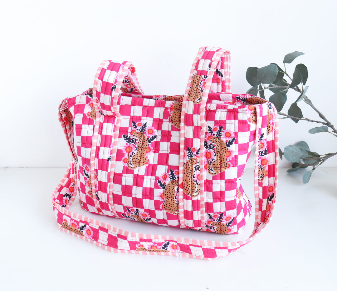 Personalized baby diaper bags - Stroller friendly diaper bag - Pink cheetahs