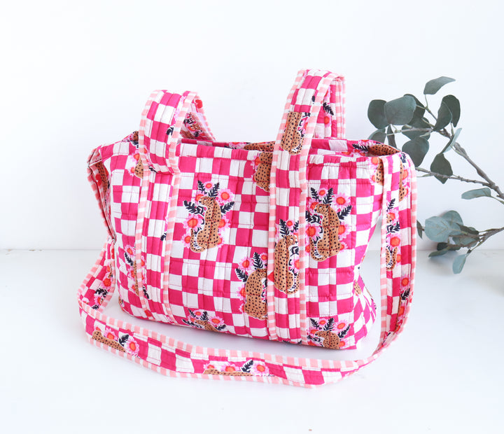 Personalized baby diaper bags - Stroller friendly diaper bag - Pink cheetahs
