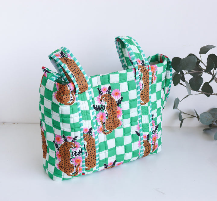 Personalized baby diaper bags - Stroller friendly diaper bag - Green Cheetahs