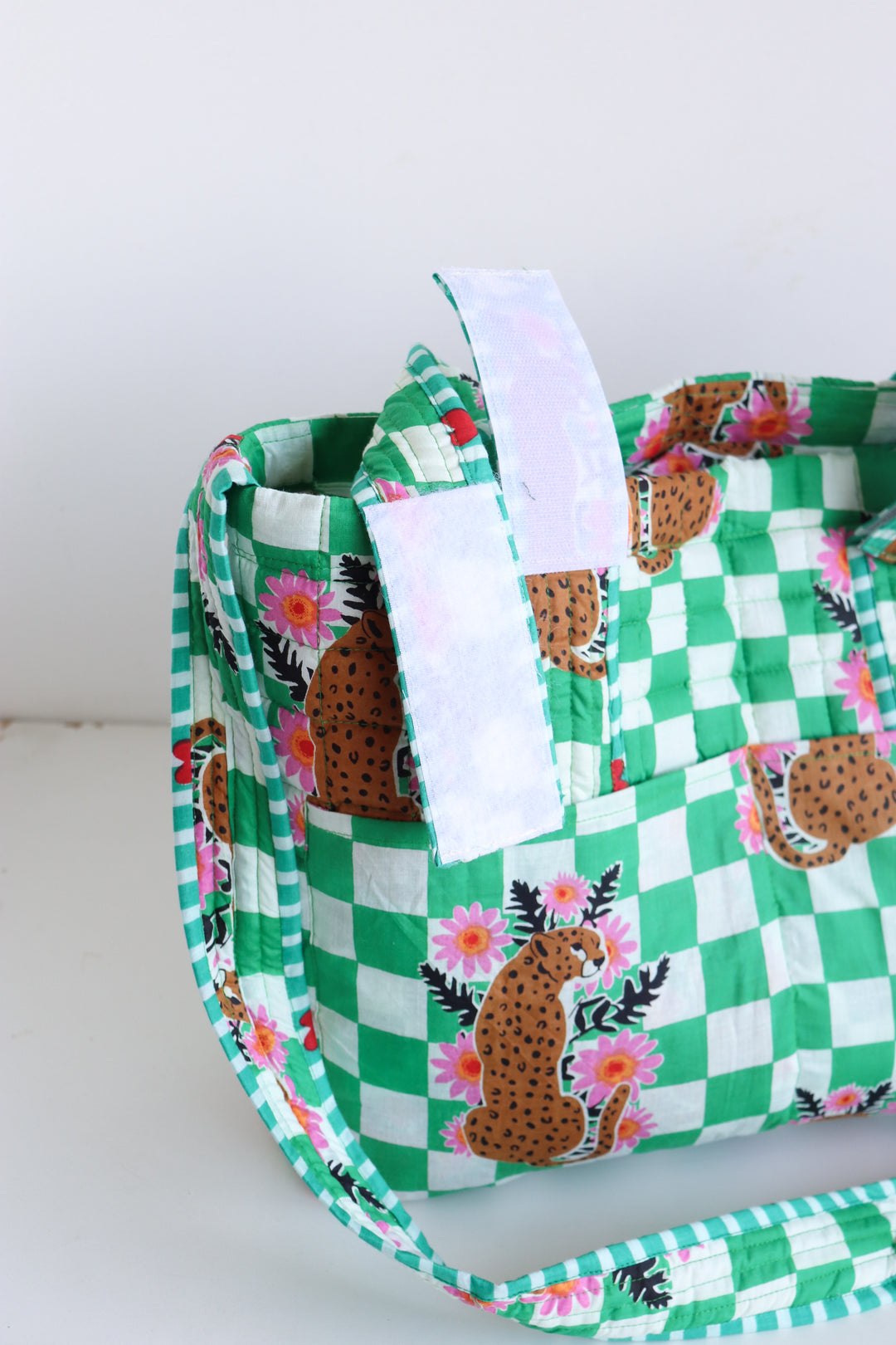 Personalized baby diaper bags - Stroller friendly diaper bag - Green Cheetahs