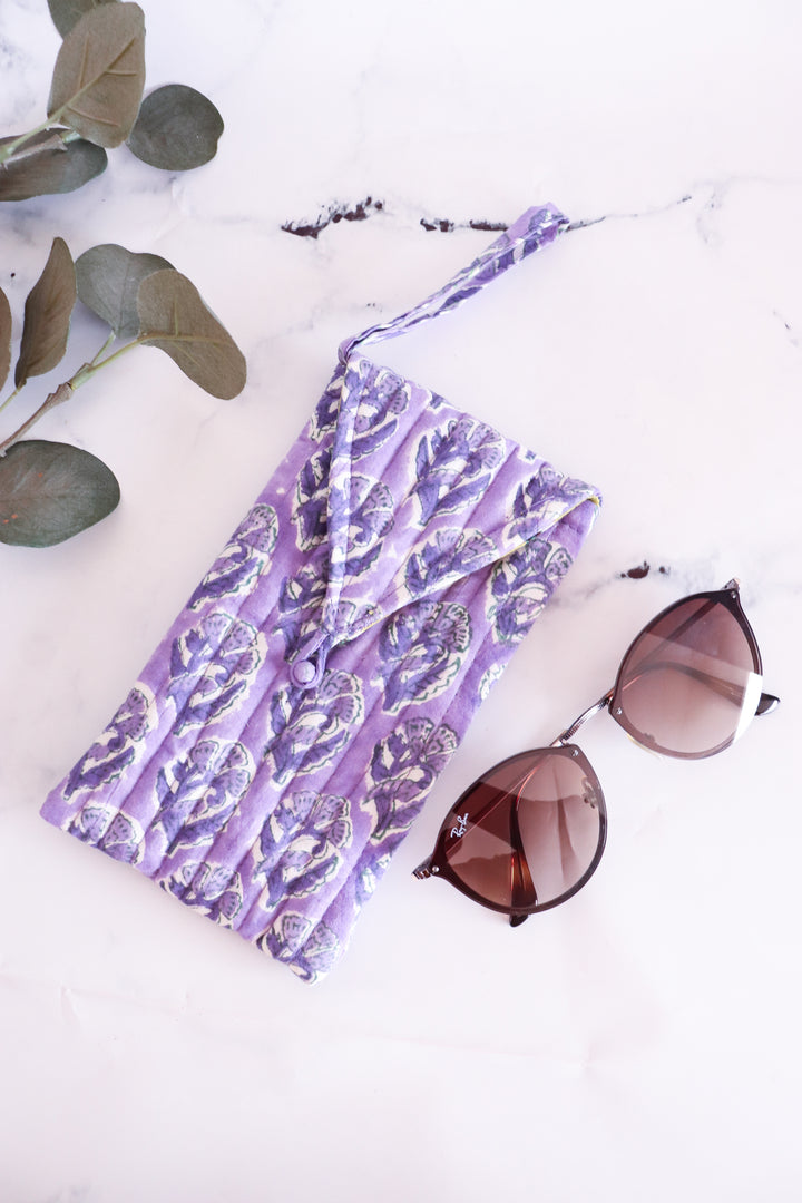 Quilted Sunglasses case - Spectacle cover - Lilac