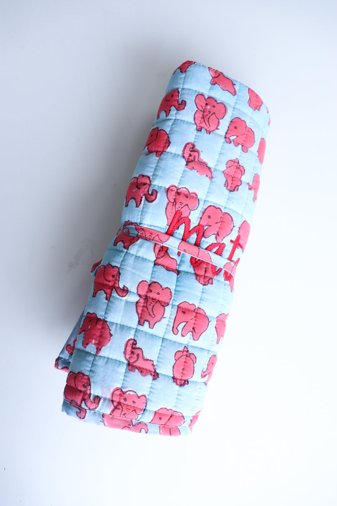 Personalized Roll up Diaper Changing mat for babies - Blue Elephants