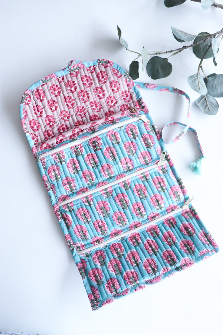 Travel Jewelry Pouch - Jewellery organizer - Turquoise
