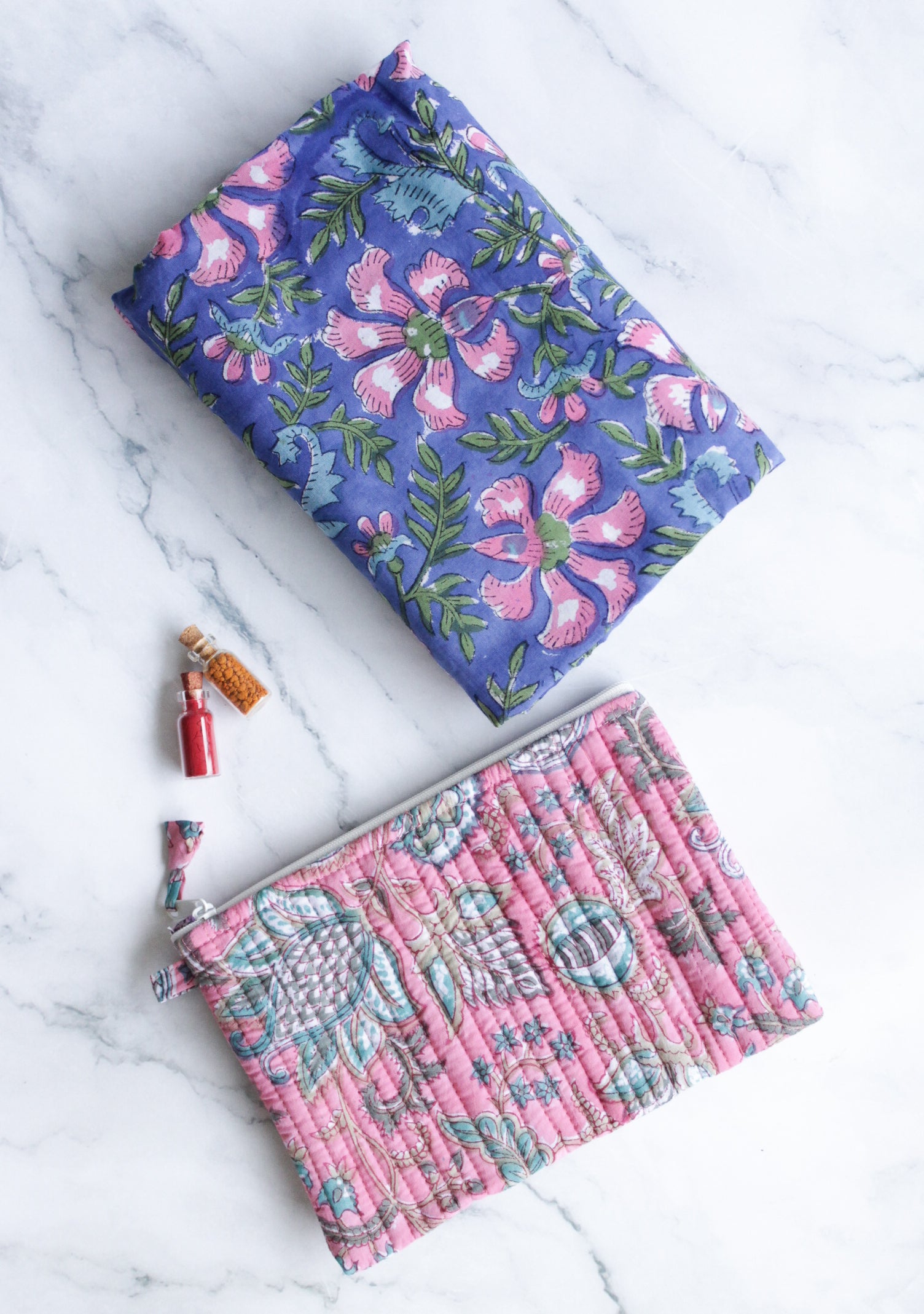 Upasana tamboolam gift set with handmade block print items by Kari by Kriti
