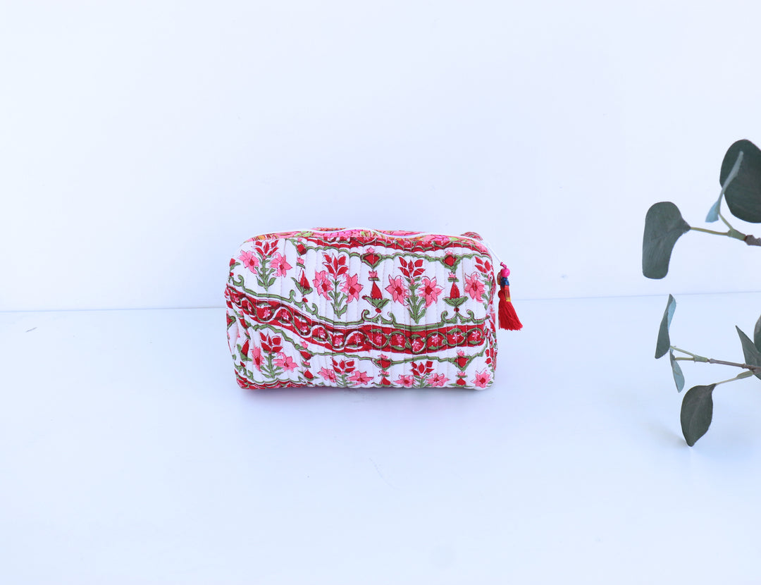 Sale - Medium Cosmetic bag - Travel Make up bag - White - Makeup bag by Kari by Kriti