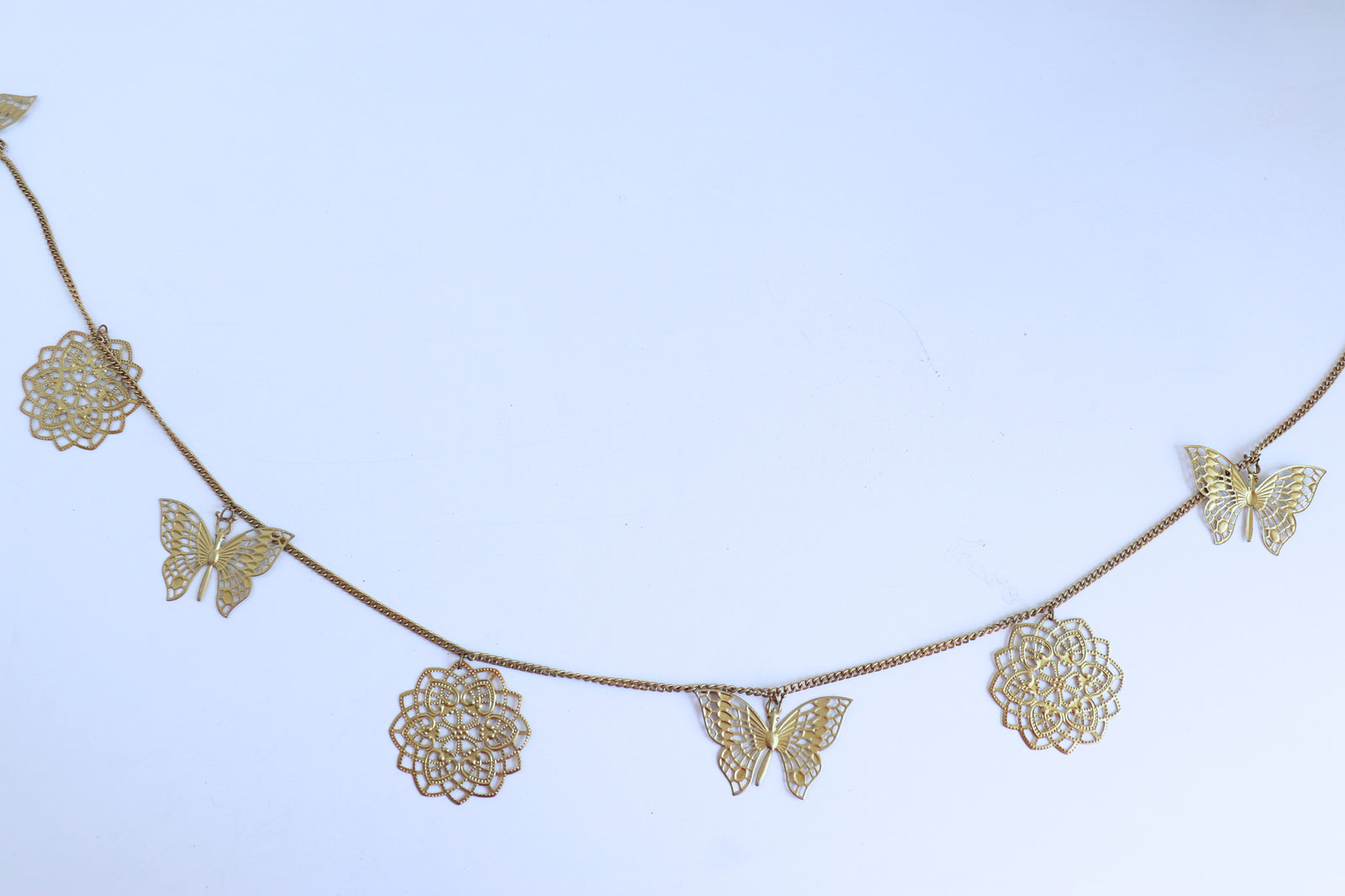 Sale - Handcrafted Metal Toran - Antique Gold cutwork toran - Door hanging decor - Titli - Decor by Kari by Kriti