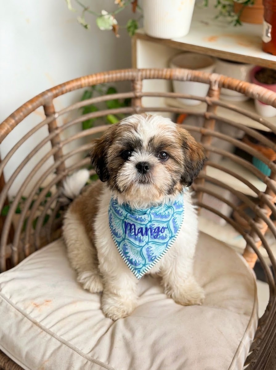 Personalized Block Print Dog Bandanas - 4 Prints