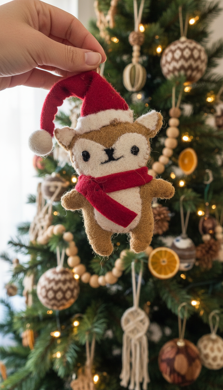 Pre-order - Handcrafted Christmas Tree Ornaments - Handcrafted Christmas Decorations - Chilly the Chipmunk