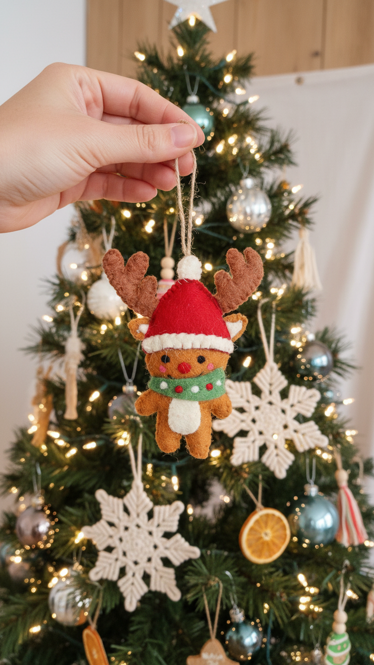Handcrafted Christmas Tree Ornaments - Handcrafted Christmas Decorations - Robby the Reindeer