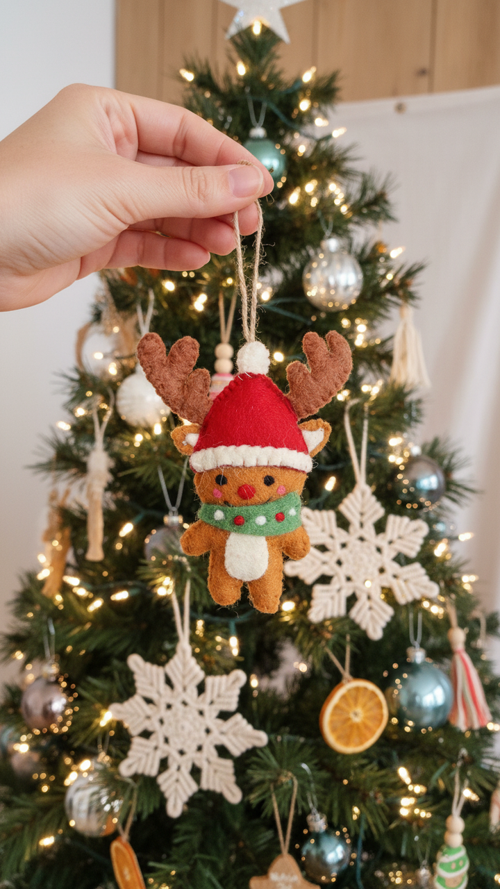 Handcrafted Christmas Tree Ornaments - Handcrafted Christmas Decorations - Robby the Reindeer