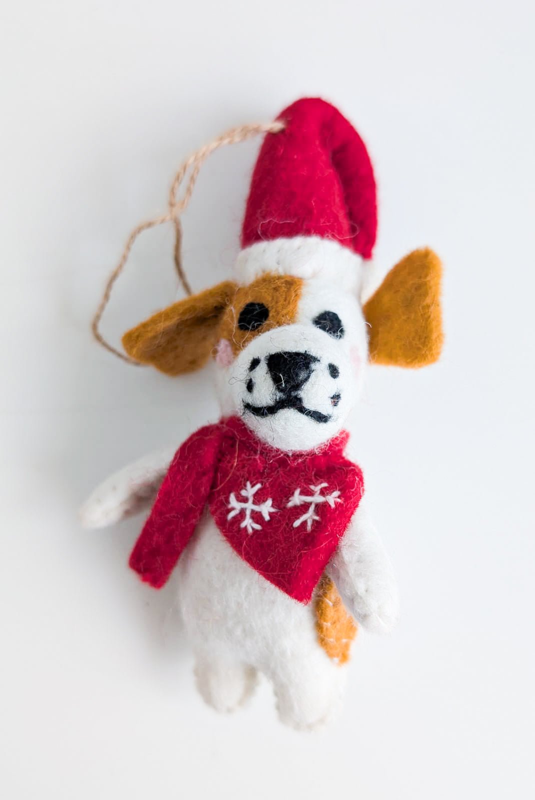 Buddy the Beagle handmade block print Christmas tree ornament by Kari by Kriti
