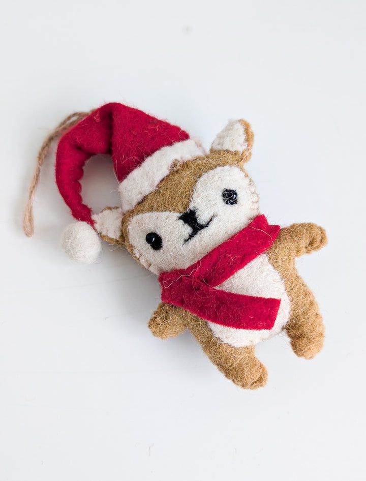 Pre-order - Handcrafted Christmas Tree Ornaments - Handcrafted Christmas Decorations - Chilly the Chipmunk
