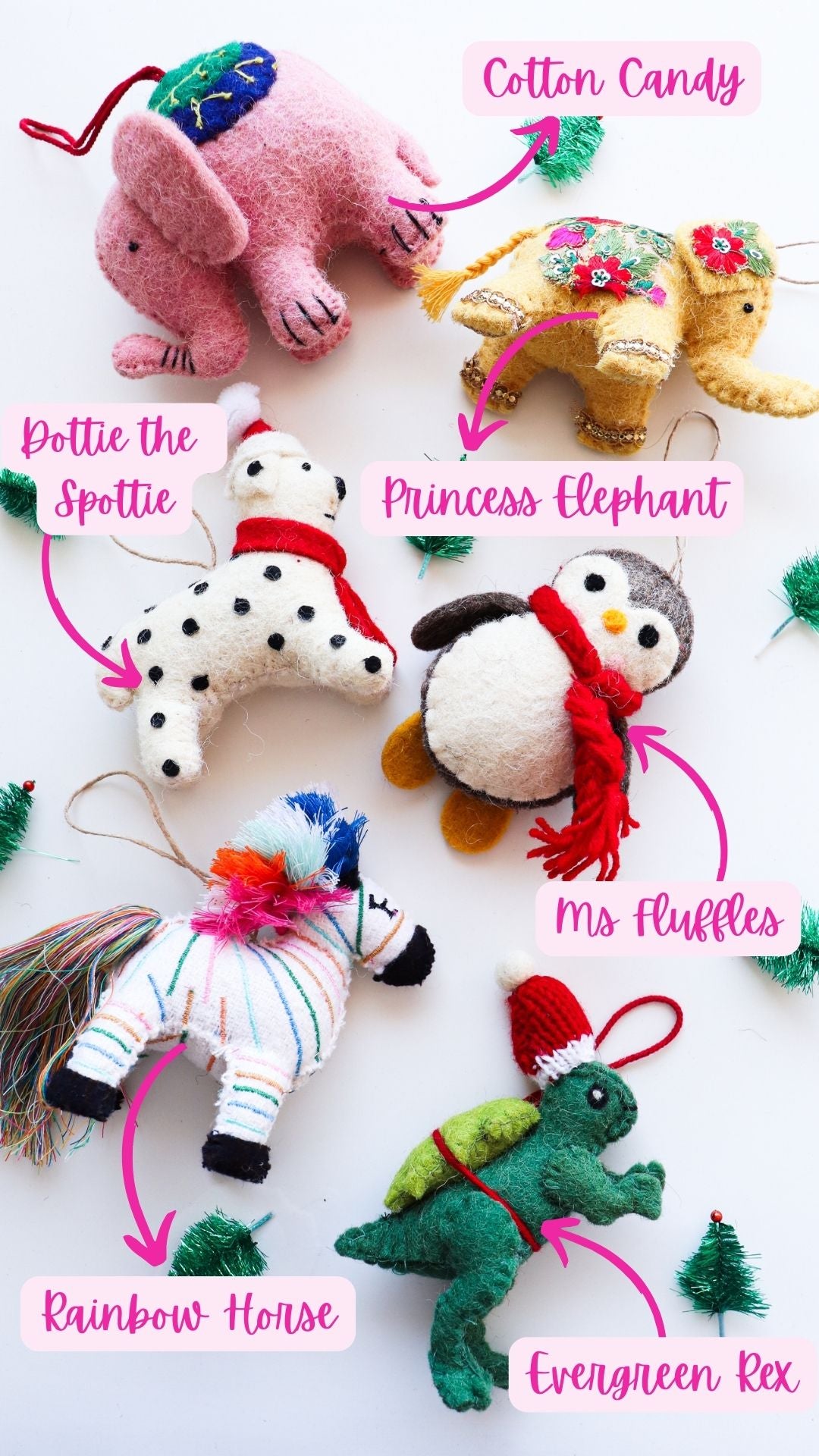 Handmade Christmas Tree Decorations - Handcrafted Christmas ornaments - Dottie the Christmas Spottie