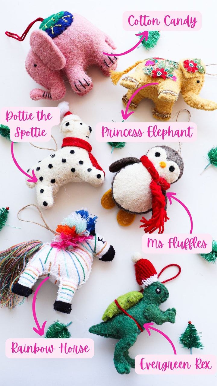 Handmade Christmas Tree Decorations - Handcrafted Christmas ornaments - Dottie the Christmas Spottie
