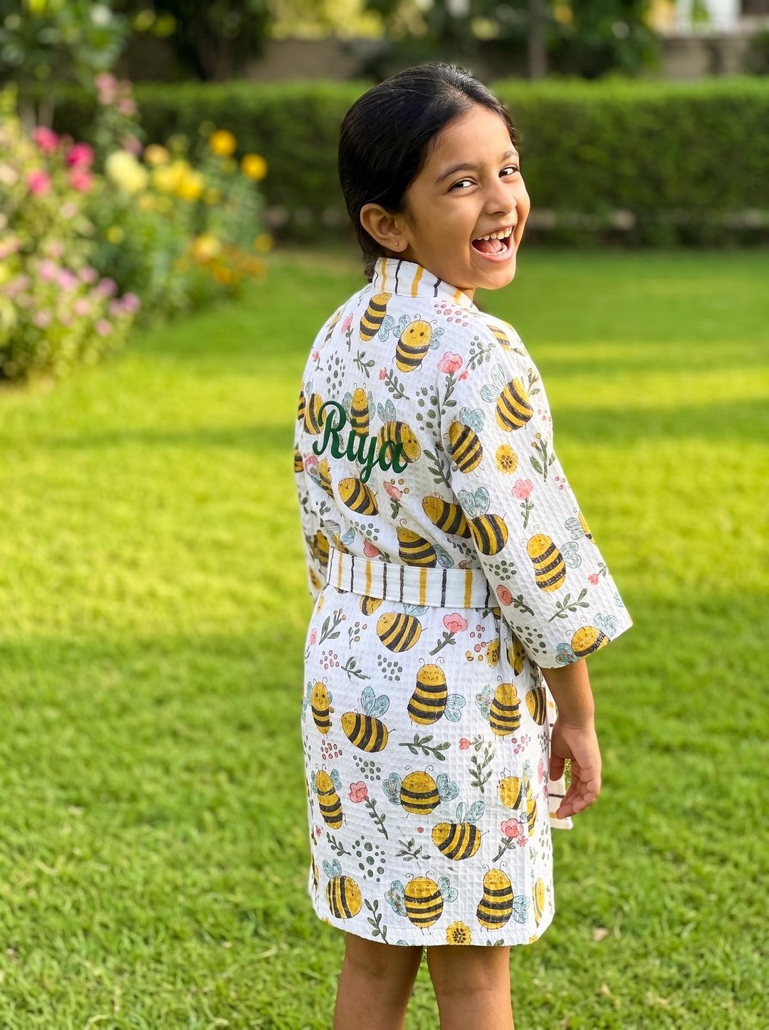 Personalized Kids Waffle Robe - Sweet as Honey Robe