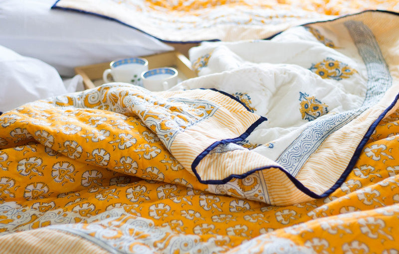 Block print quilt-Summer blanket