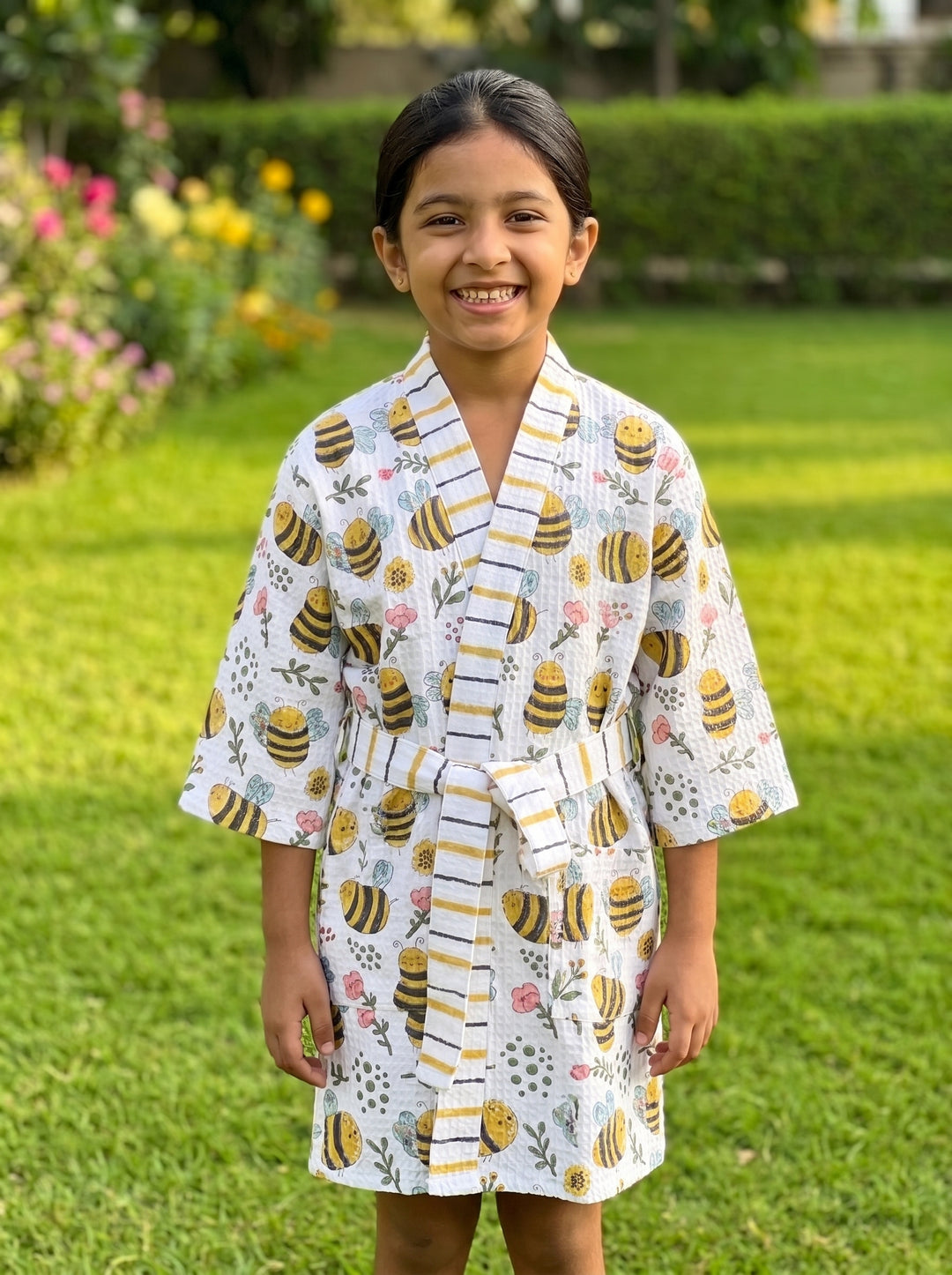 Personalized Kids Waffle Robe - Sweet as Honey Robe