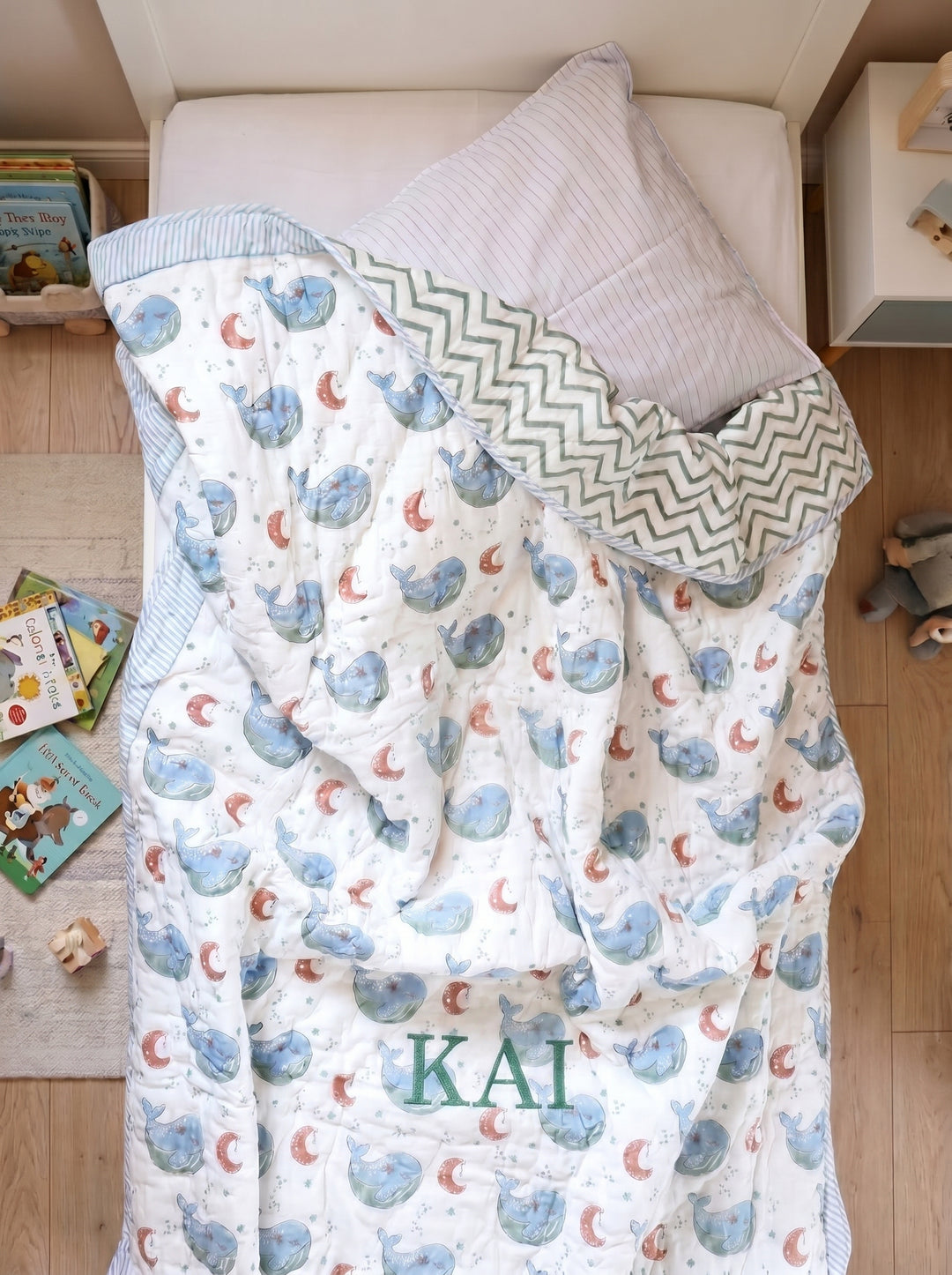whale quilt single 60x90