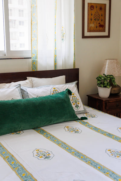 Block print bed sheet and pillow cases