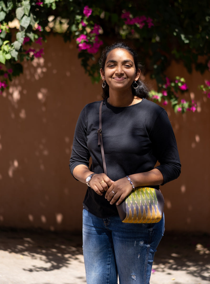 Small crossbody sling bag for women - Handloom Ikat small crossbody bag - Bahar